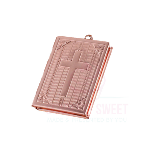 3.5x2.7cm Rose Gold Locklet Cross Embossed
