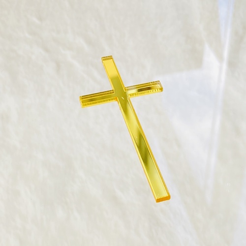 9cm 6PC Gold Acrylic Cross