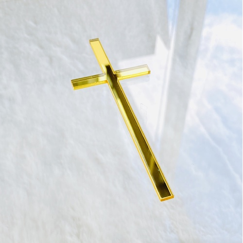 12cm 6PC Gold Acrylic Cross