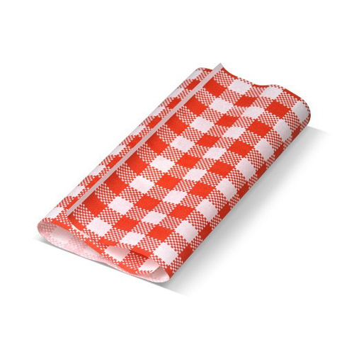 57x25cm 1000PC L RED Gingham Greaseproof