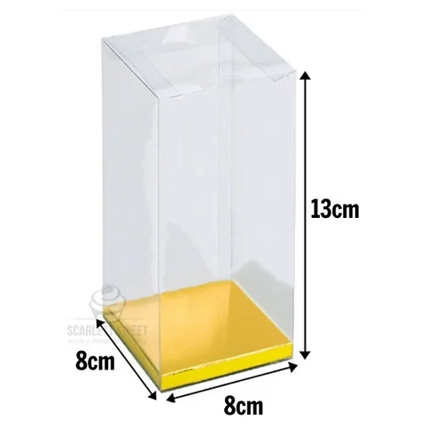 8x8x13cm 100PC Gold/Silver Insert PVC Clear Box