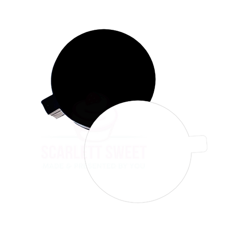 9cm 25PC (16c ea) Round White/Black Cake Slip