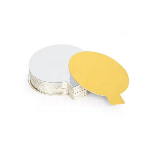9cm 25PC (16c ea) Round Silver/Gold Cake Slip